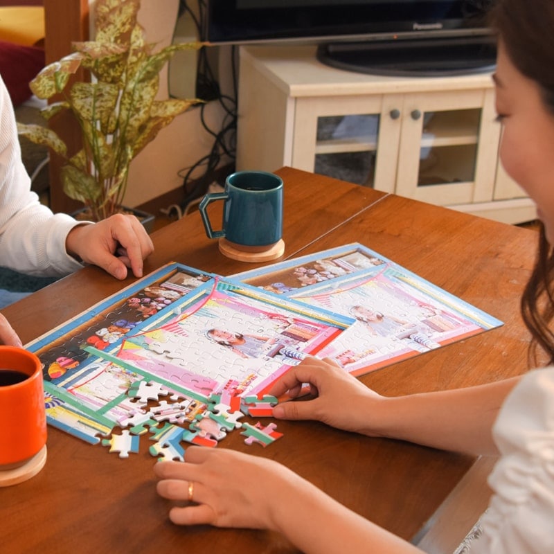 写真でパズル作成 簡単 カンタン 高齢者 幼児 台紙印刷 楽しい 認知症予防 知育玩具 ガイド付きパズル ★Sサイズ★