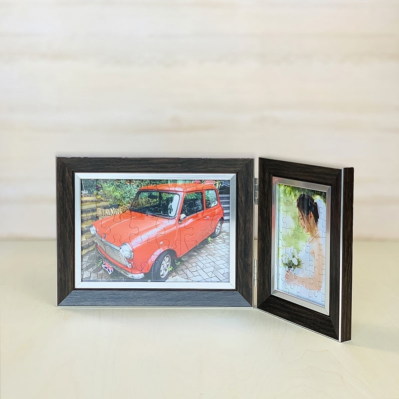 写真をパズルに フレーム付き 安い 作成 プレゼント 写真 オーダーメイド 加工 オリジナルジグソーパズル 2枚 【ツインパズル】