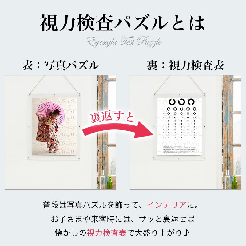 視力 目 眼 写真 オーダーメイド オリジナルジグソーパズル 視力検査パズル ★Lサイズ★