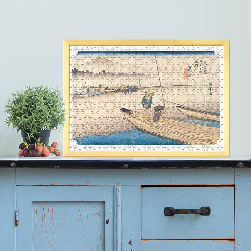 東海道五十三次 見附宿 天竜川図 歌川広重 ジグソーパズル アートパズル パズル