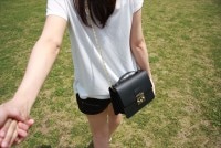 LEATHER AND SUEDE CROSSBODY BAG　TRACOLLA_0031_NE　COLOR: BLACK