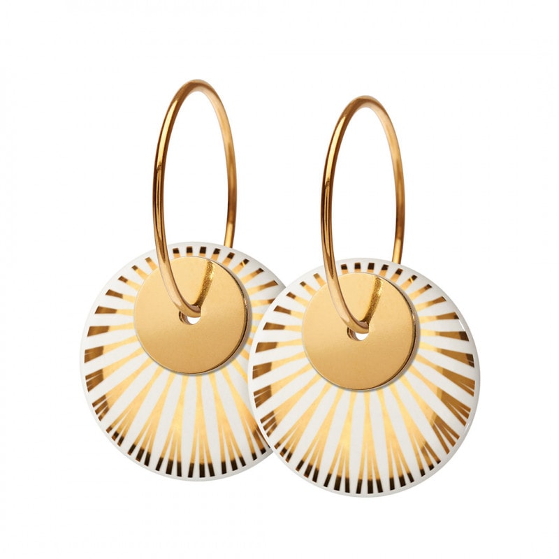 SPLASH duo hoop【WHITE / GOLD】