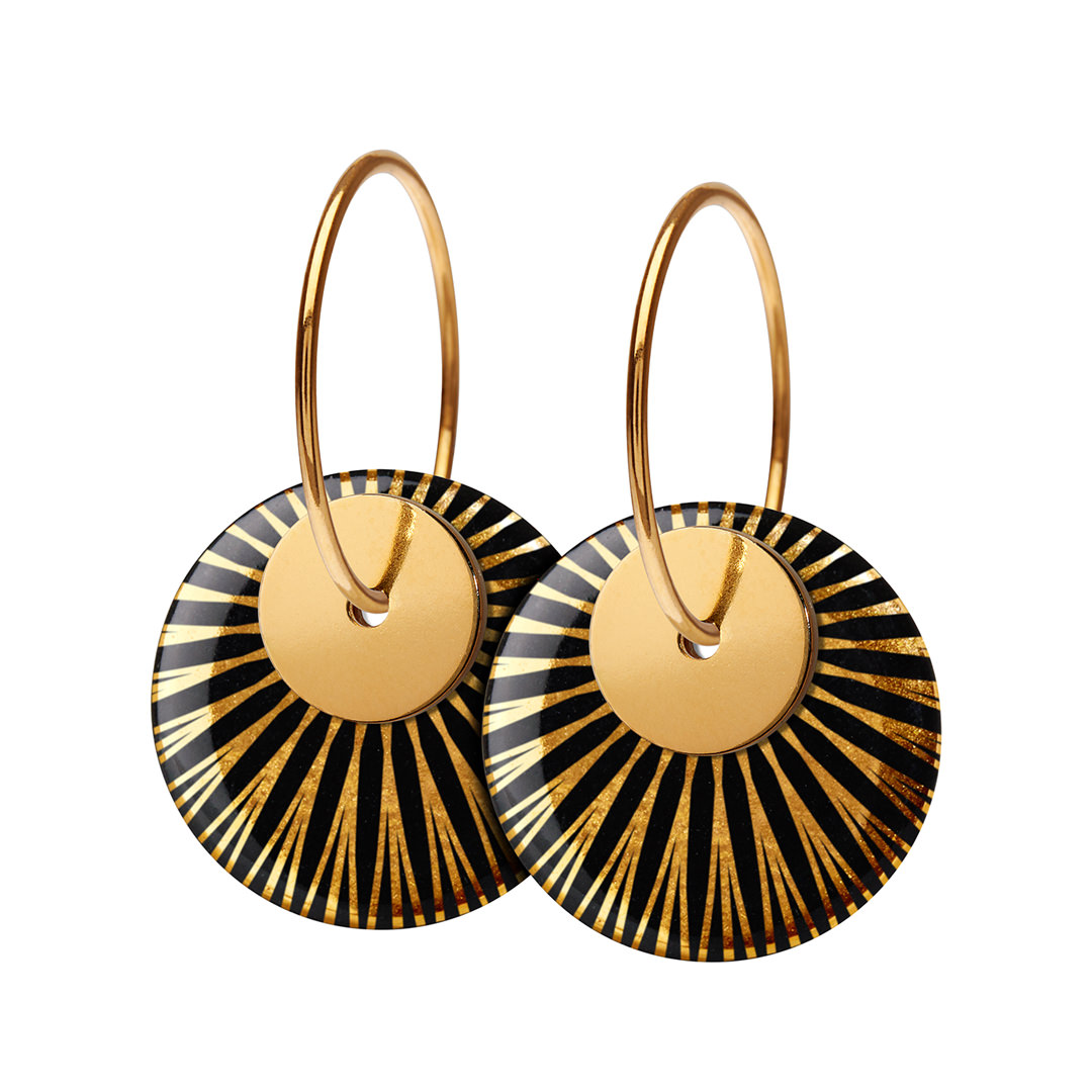 SPLASH duo hoop【BLACK / GOLD】 | 北欧アクセサリー「シェアニング」公式