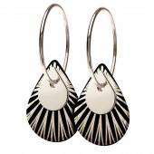 SPLASH duo teardrop hoop【BLACK / SILVER】
