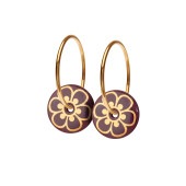 FLORA hoop tiny【BORDEAUX / GOLD】