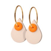 AURA teardrop hoop【NUDE / ORANGE】