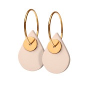 AURA teardrop hoop【NUDE / GOLD】