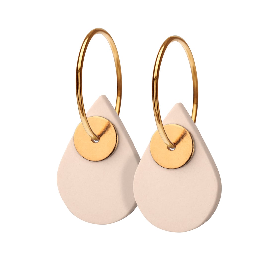 AURA teardrop hoop【NUDE / GOLD】 | 北欧アクセサリー「シェアニング