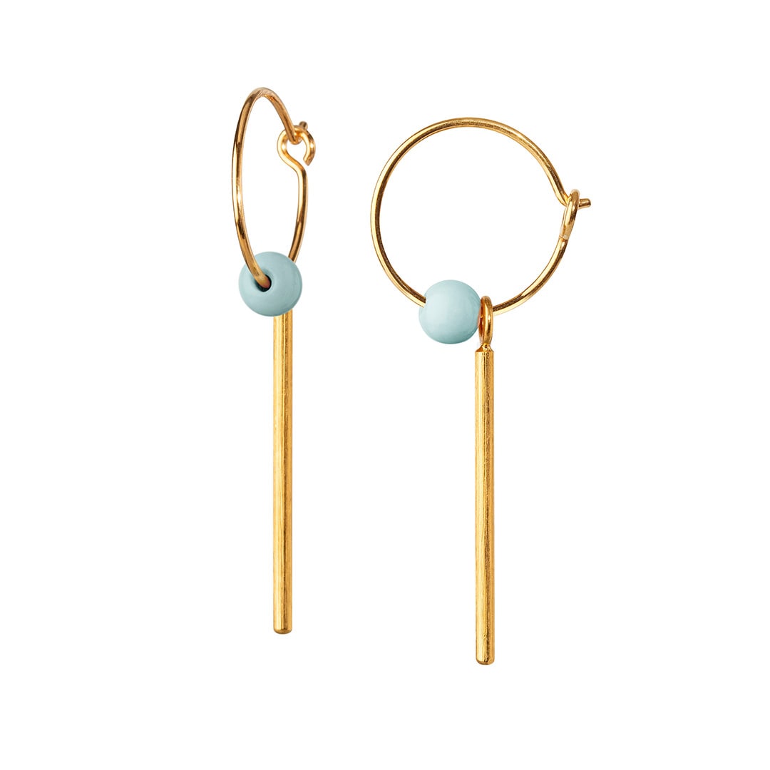GLOW pearl hoop【AQUA】 | 北欧アクセサリー「シェアニング」公式