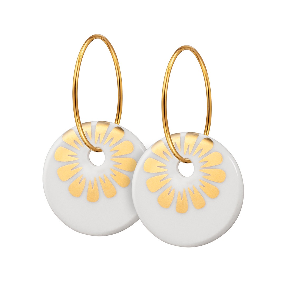 BLOOM hoop【WHITE / GOLD】 | 北欧アクセサリー「シェアニング」公式