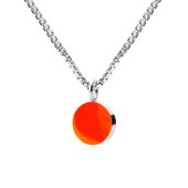 SIGN necklace 45cm【NEON ORANGE / SILVER】