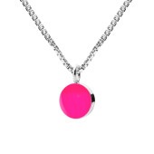 SIGN necklace 45cm【NEON PINK / SILVER】