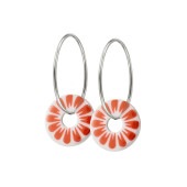BLOOM hoop tiny【WHITE / CORAL RED】