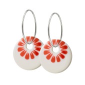 BLOOM hoop【WHITE / CORAL RED】