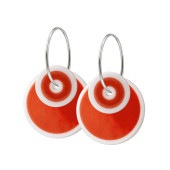 HALO duo hoop【WHITE / CORAL RED】