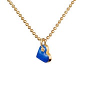 HEART necklace 45cm【OCEAN BLUE / GOLD】