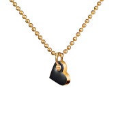 HEART necklace 45cm【BLACK / GOLD】