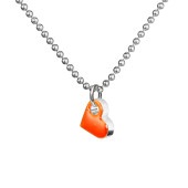 HEART necklace 45cm【NEON ORANGE / SILVER】