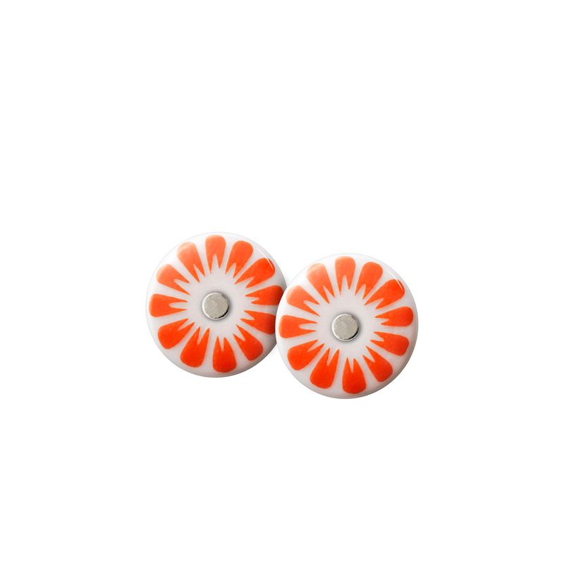 BLOOM stud【WHITE / CORAL RED】