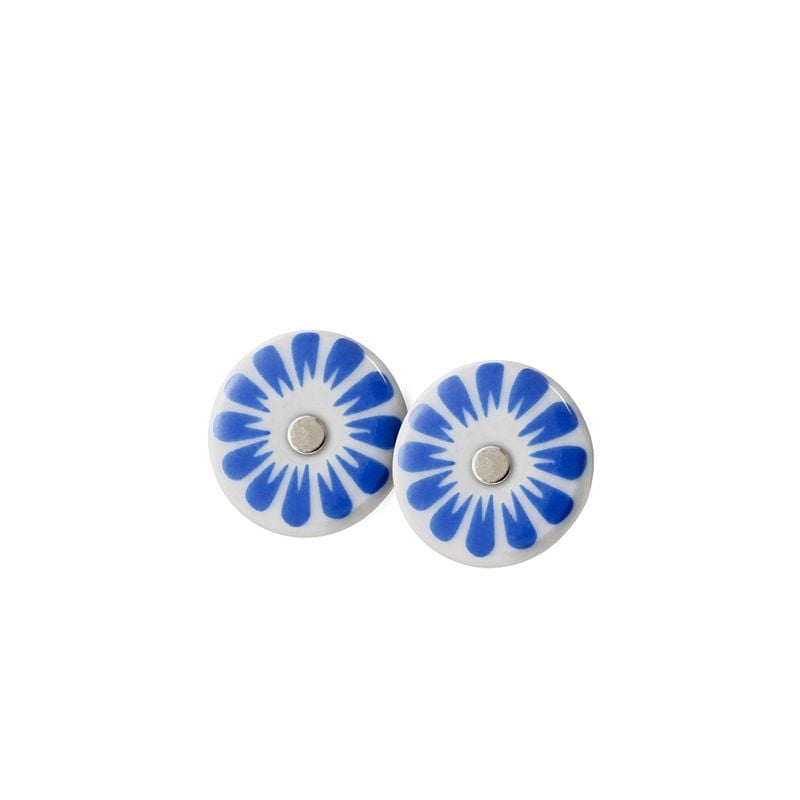 BLOOM stud【WHITE / ROYAL BLUE】