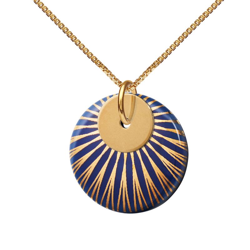 SPLASH duo necklace 45cm【MIDNIGHT / GOLD】