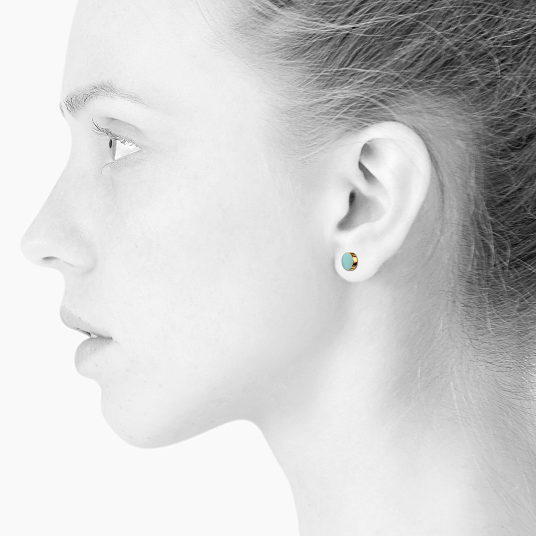 SIGN stud【CLOUD BLUE / GOLD】