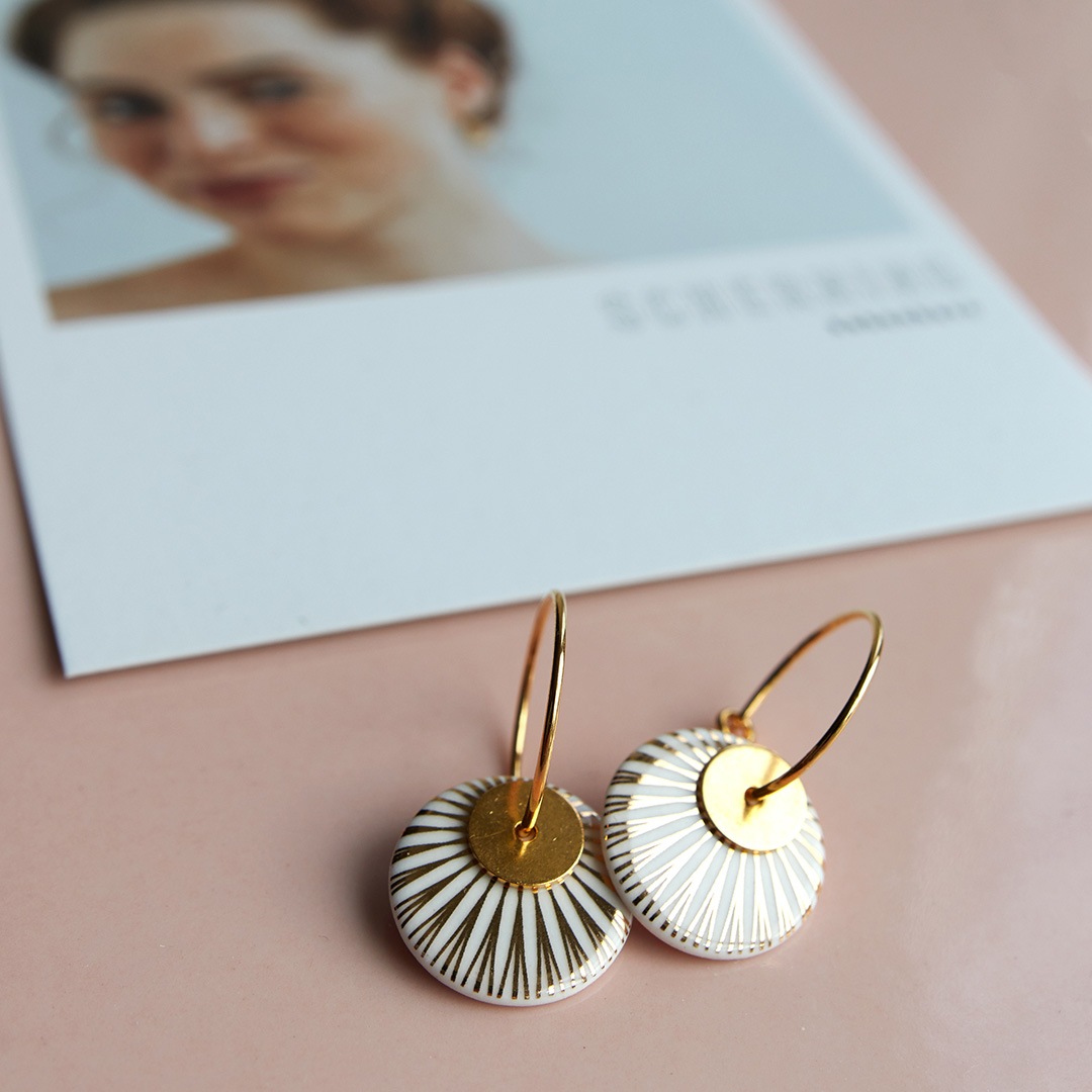 SPLASH duo hoop【WHITE / GOLD】