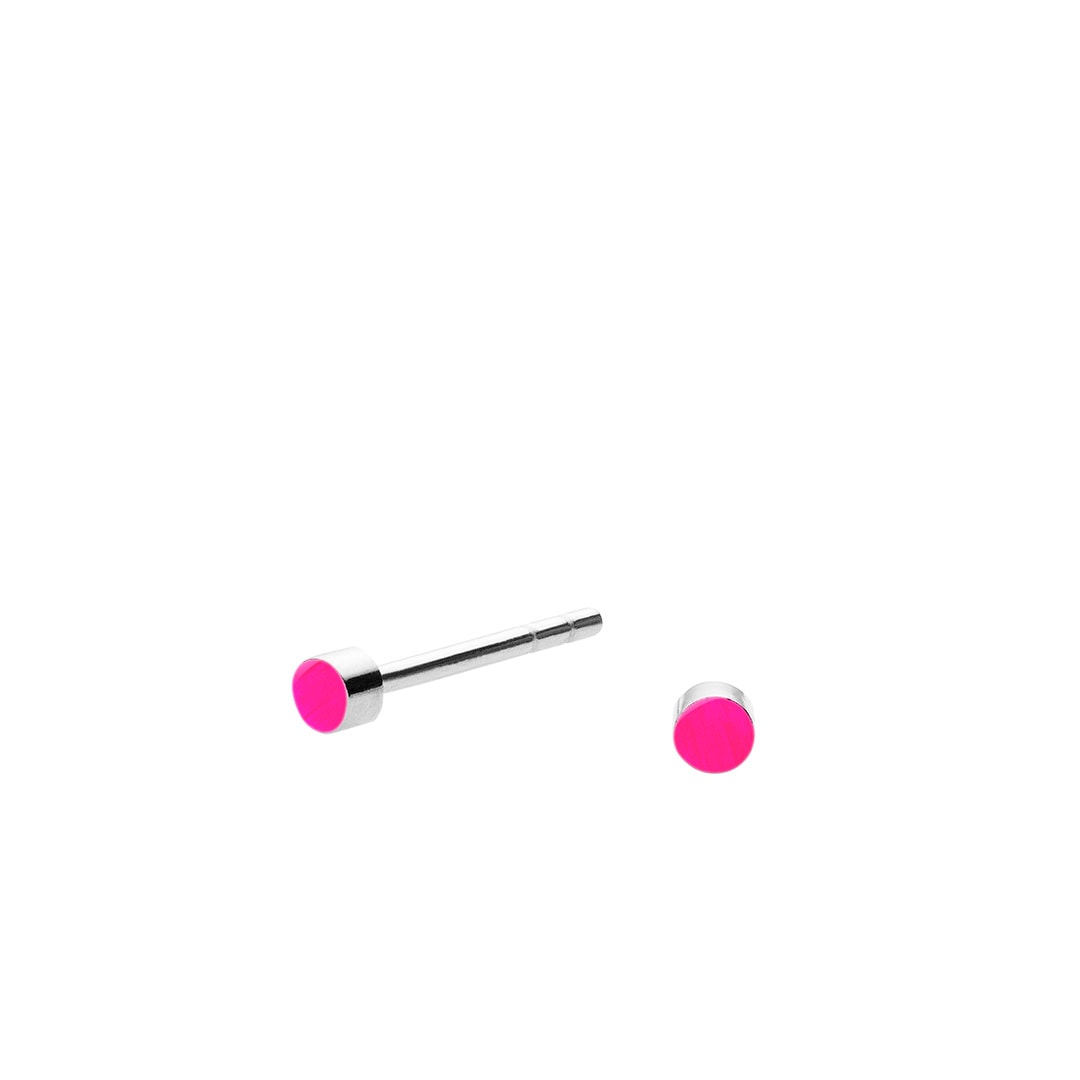 SIGN stud nano【NEON PINK / SILVER】