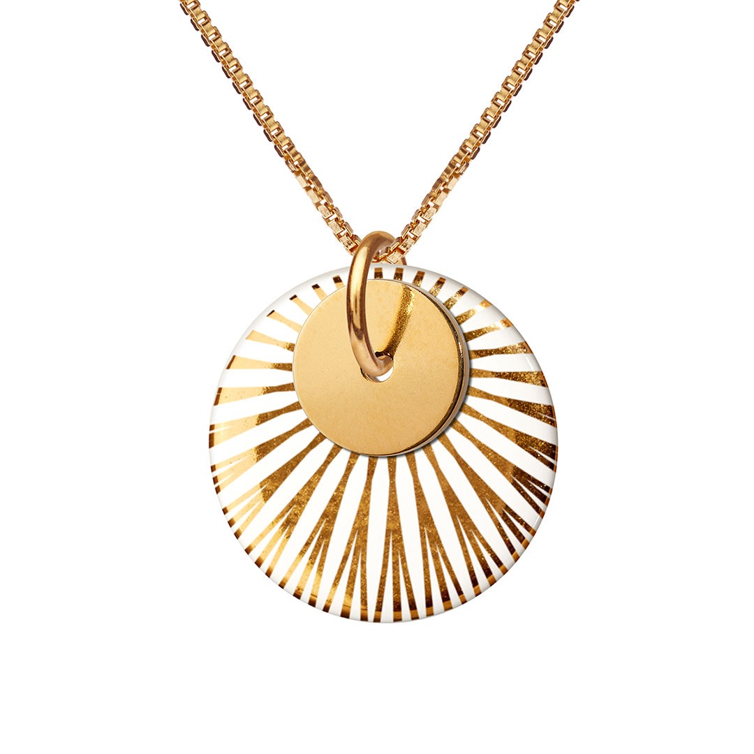 SPLASH duo necklace 45cm【WHITE / GOLD】