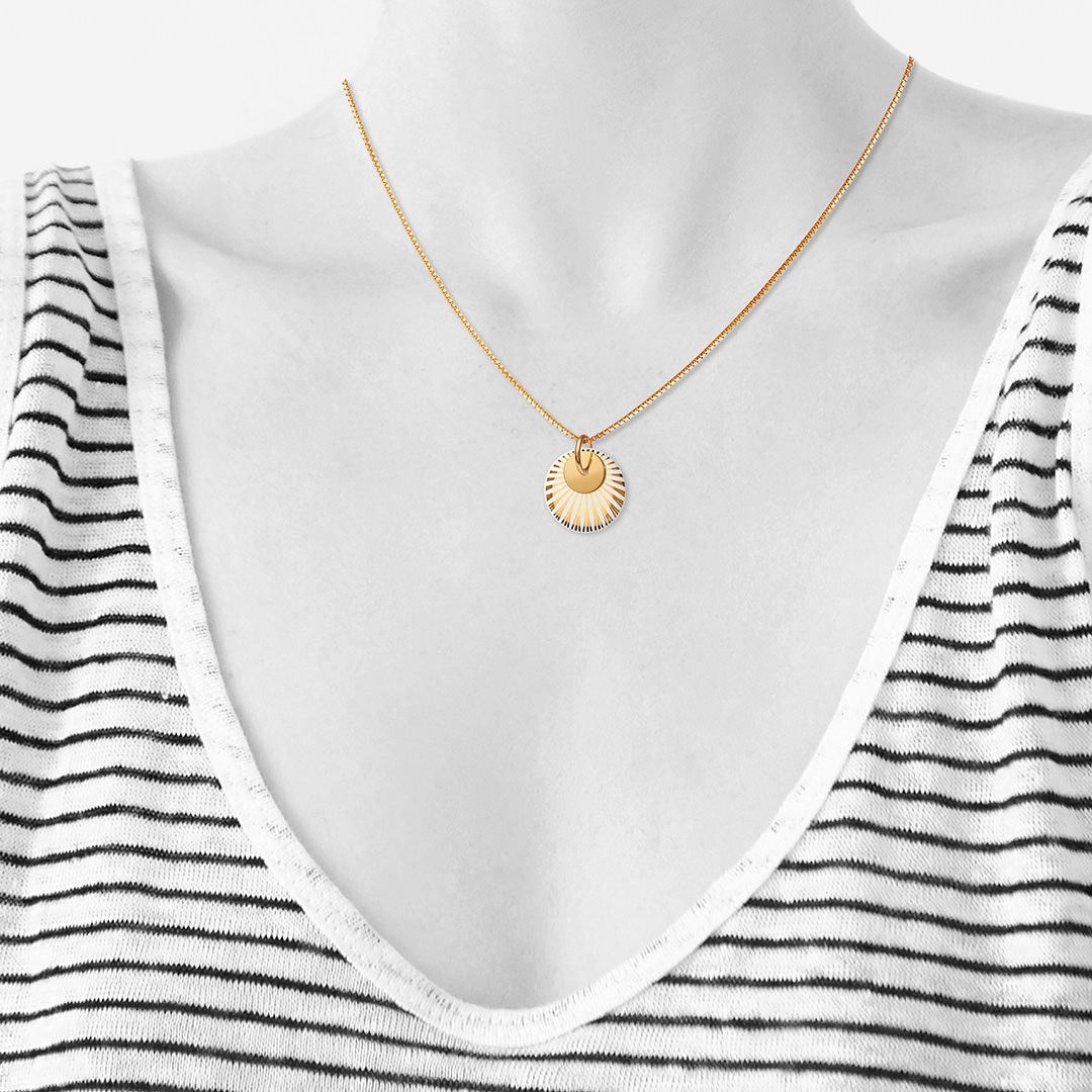 SPLASH duo necklace 45cm【WHITE / GOLD】