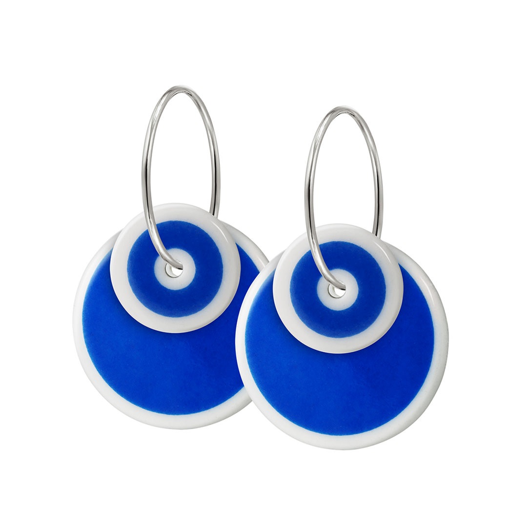 HALO duo hoop【WHITE / ROYAL BLUE】