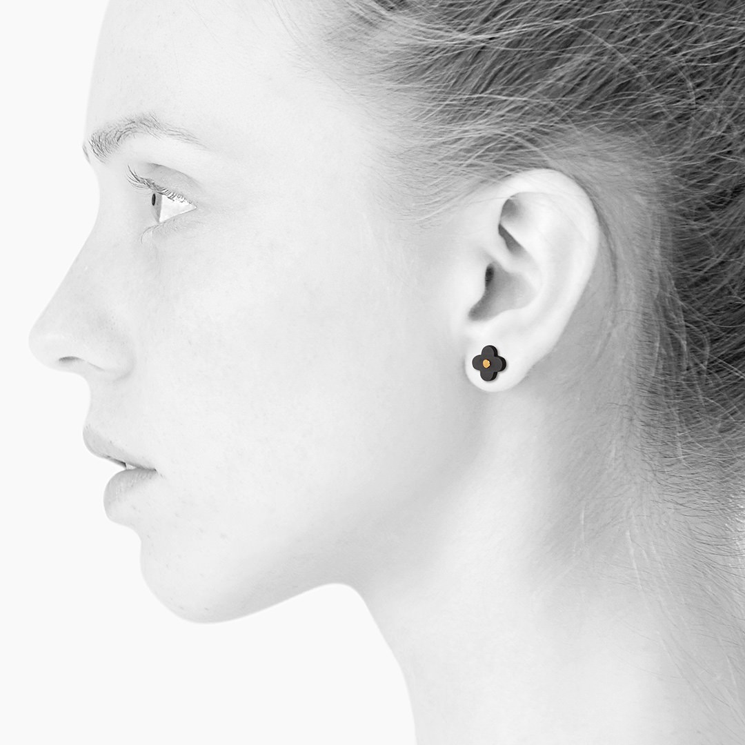 AURA stud【BLACK / GOLD】