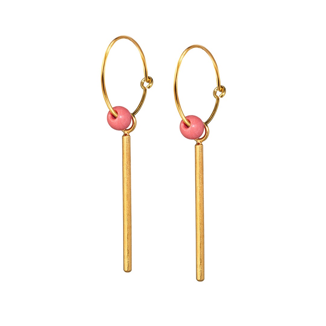 GLOW pearl hoop【CORAL】