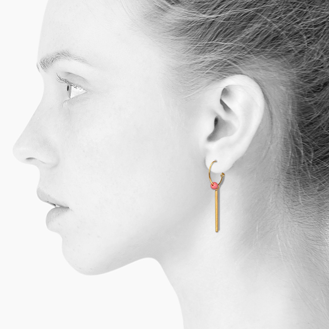 GLOW pearl hoop【CORAL】