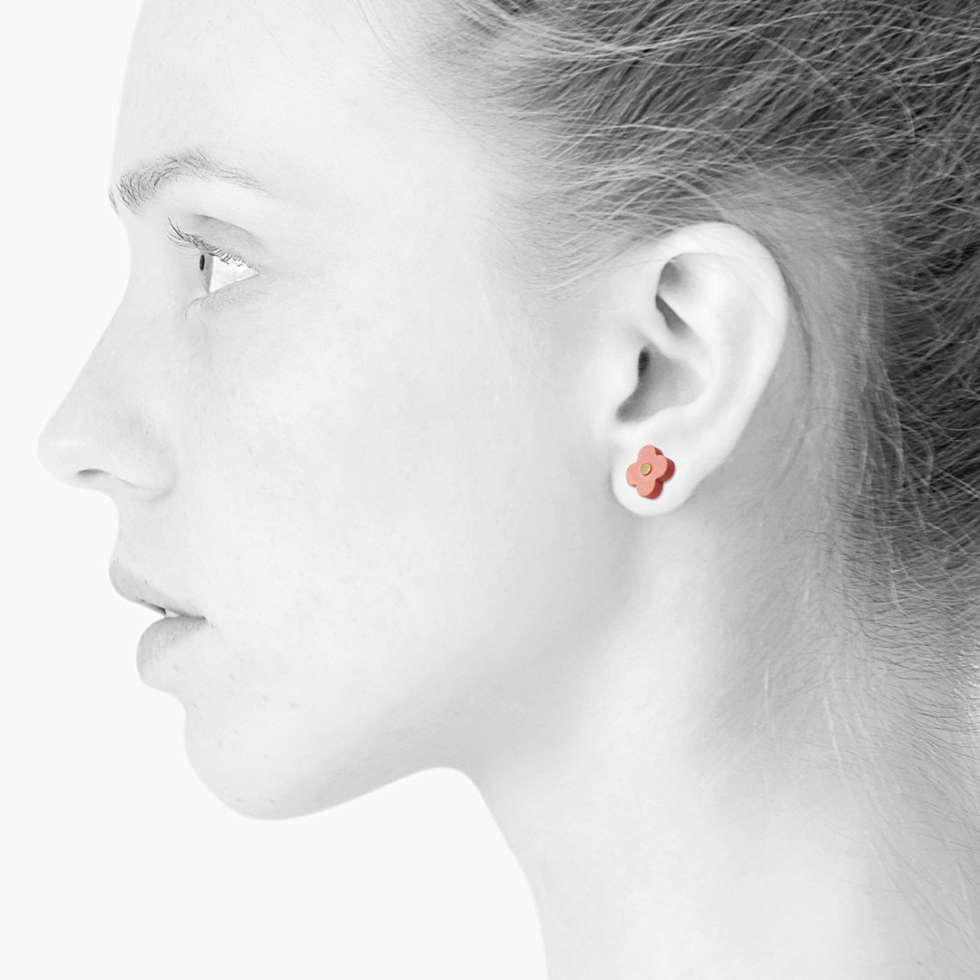 AURA stud【CORAL / GOLD】