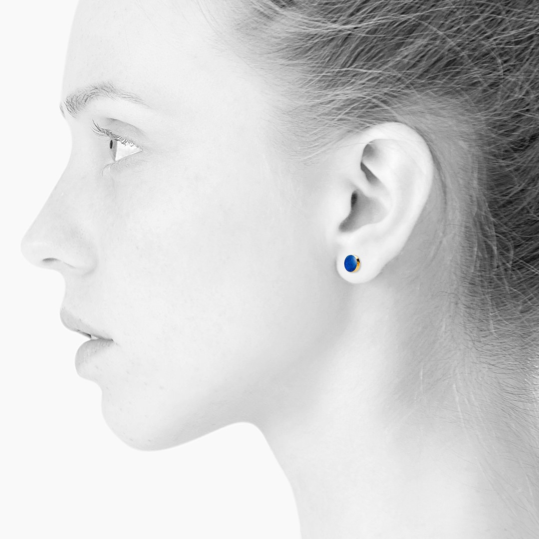 SIGN stud【OCEAN BLUE / GOLD】