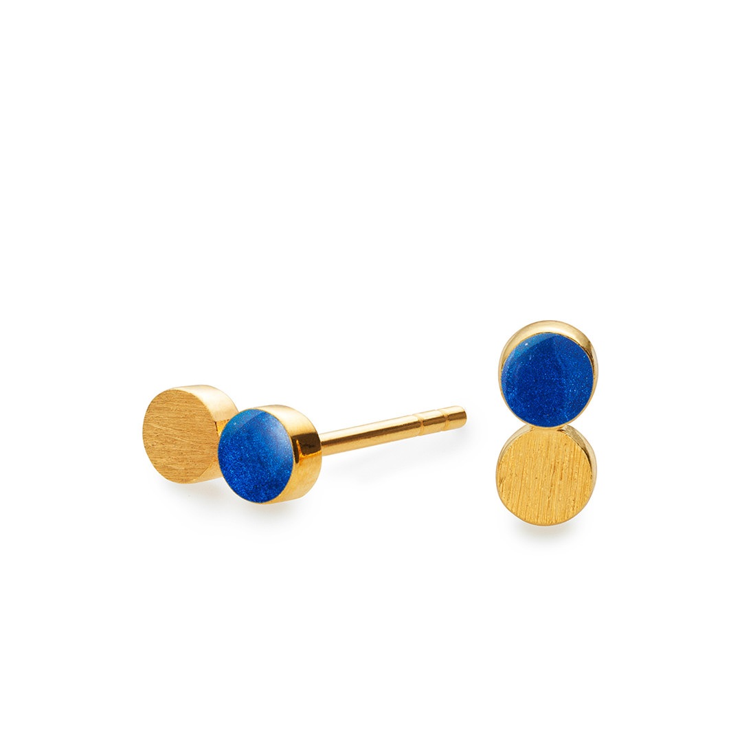 SIGN dotty stud tiny【OCEAN BLUE / GOLD】