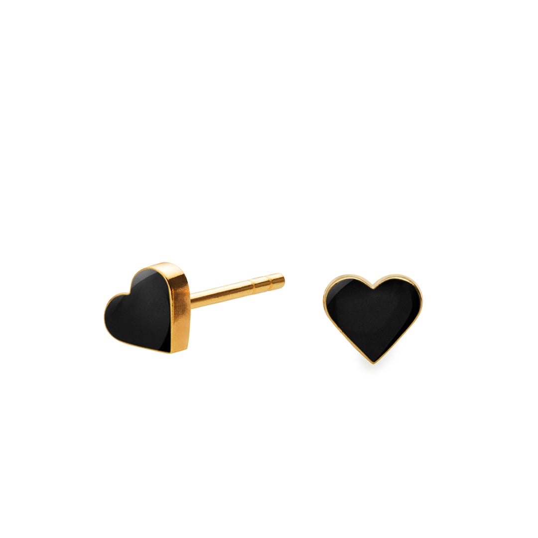 HEART stud【BLACK / GOLD】