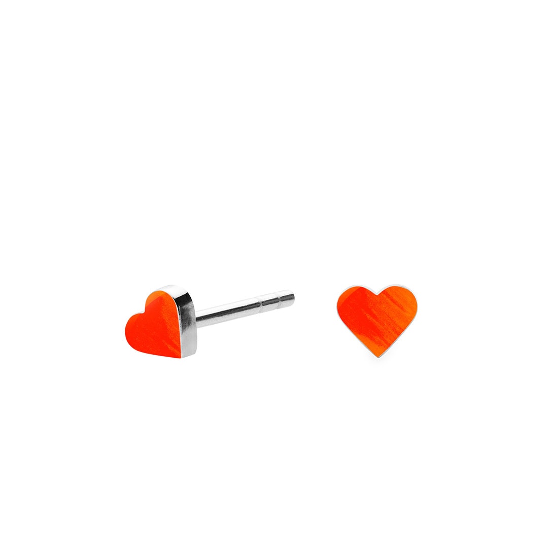 HEART stud nano【NEON ORANGE / SILVER】