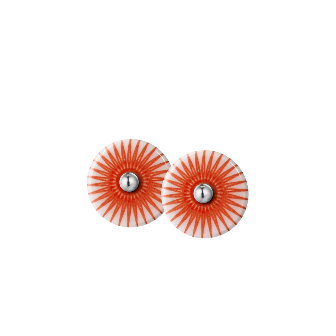 SPLASH stud【WHITE / CORAL RED】