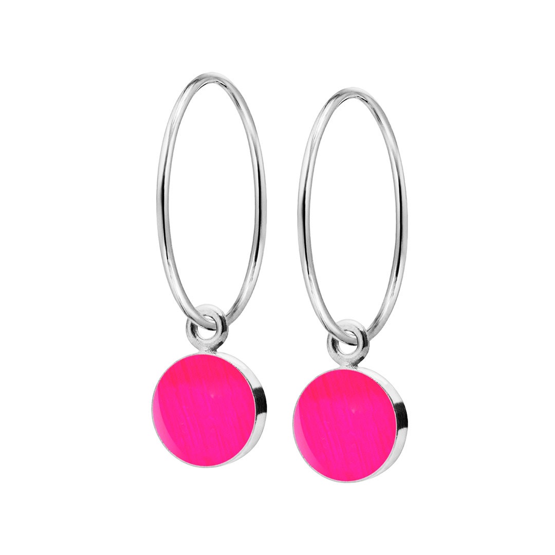 SIGN hoop【NEON PINK / SILVER】