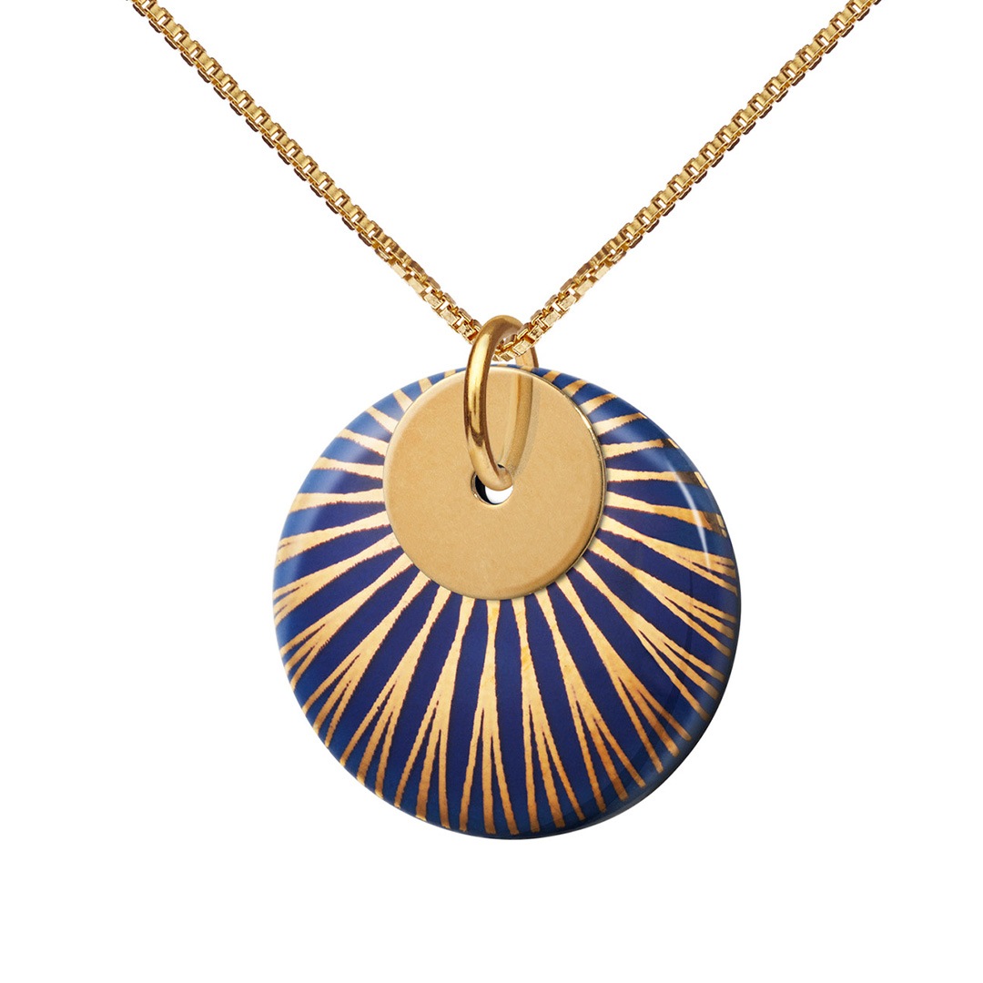 SPLASH duo necklace 45cm【MIDNIGHT / GOLD】