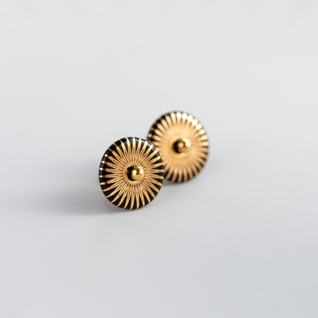 SPLASH stud【BLACK / GOLD】