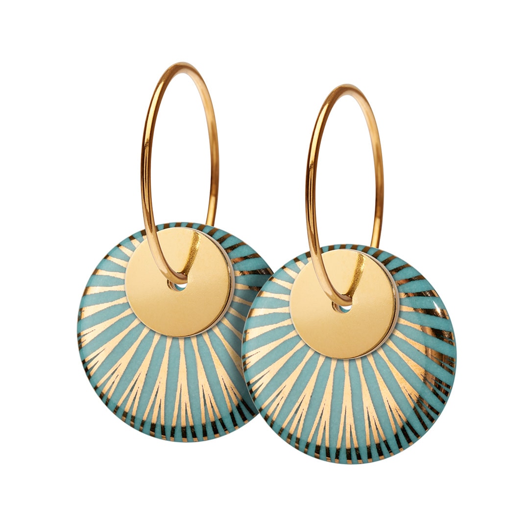 SPLASH duo hoop【AQUA / GOLD】