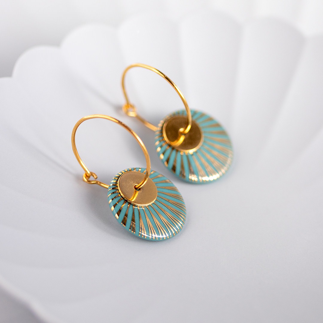 SPLASH duo hoop【AQUA / GOLD】