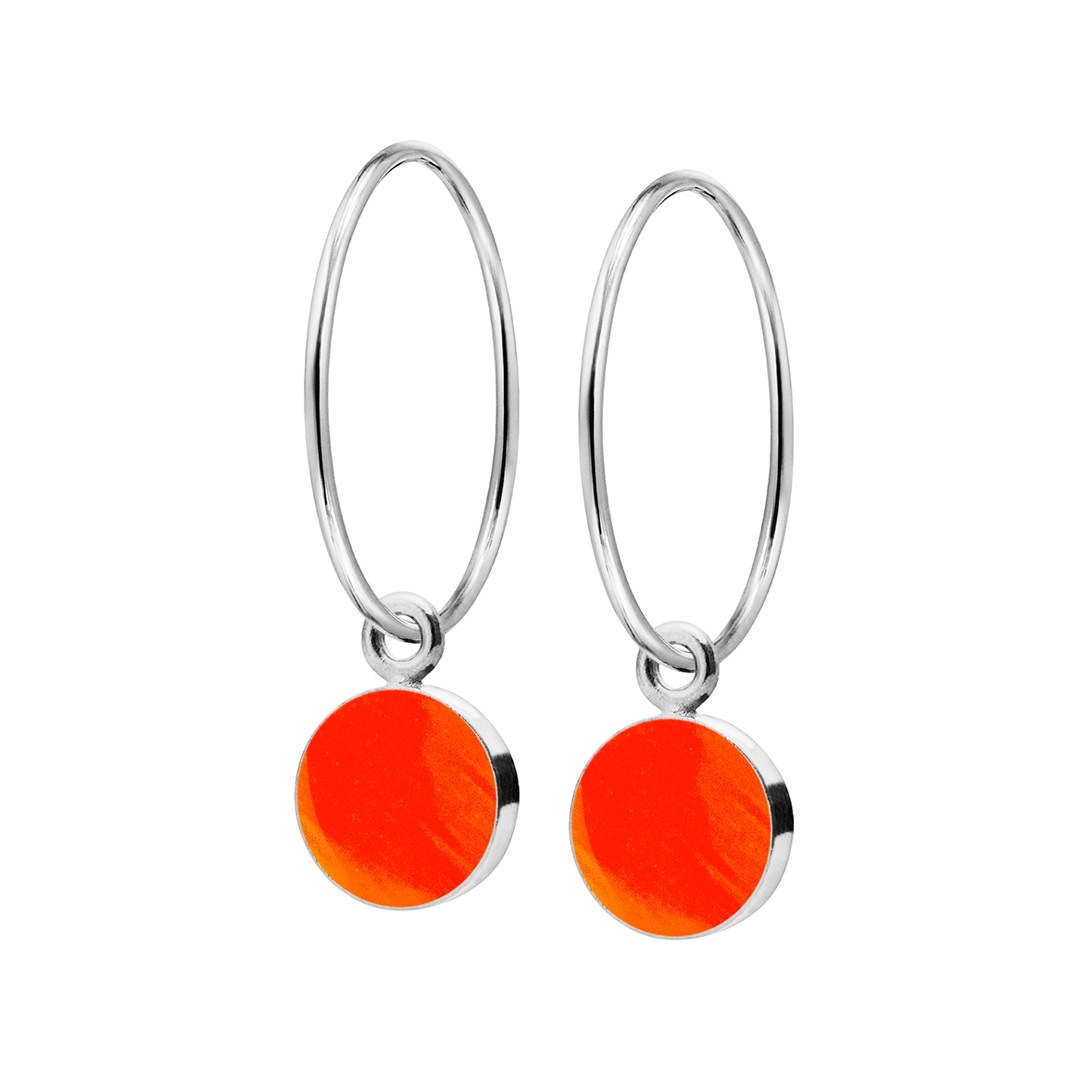 SIGN hoop【NEON ORANGE / SILVER】