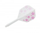 ダーツフライト【プテラファクトリー×エスフォー】シャフト一体型フライト シームレス 桜 シェイプ インビト ホワイト|シームレス|フライト【シームレス】