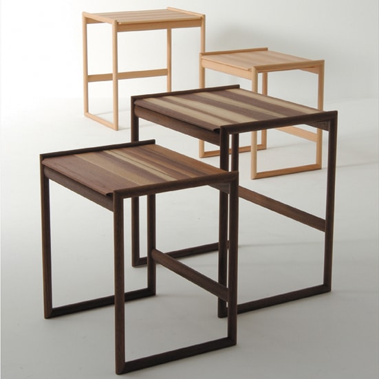 アクタス購入　日進木工　木製ネストテーブル 日進木工 ac-cent ネストテーブル NEST TABLE(小) ウォルナット