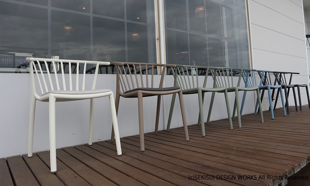 resol WOODYクッション付き ウッディチェア ガーデンチェア アイボリー