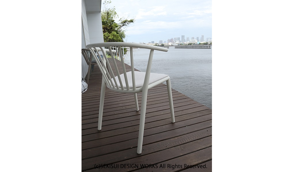 resol WOODYクッション付き ウッディチェア ガーデンチェア アイボリー